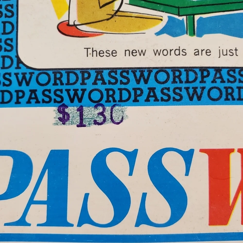 Password Game 1964 Vintage Board Game Classic Family Collectible